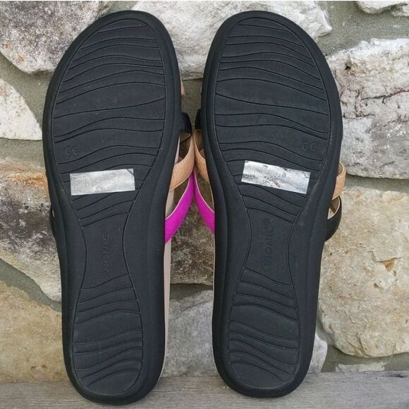 VIONIC Dava Leather Slide Comfort Sandals Size 11 M Strappy Slip On Neutrals - Picture 12 of 12